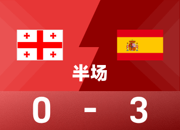 世歐預半場：奧亞薩瓦爾傳射，西班牙3-0喬治亞